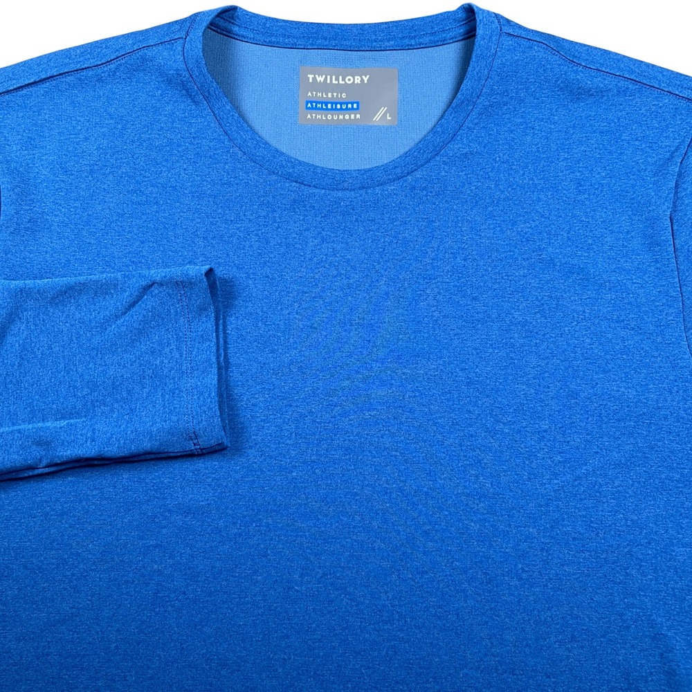 Twillory Athleisure Shirt Mens L Athlounger Blue Long Sleeve Crewneck Tee NWT